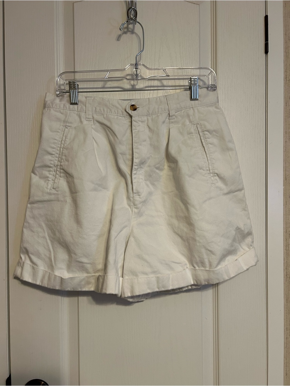 Basic Editions Cream High-Rise Cotton Bermuda Shorts